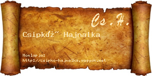 Csipkó Hajnalka névjegykártya
